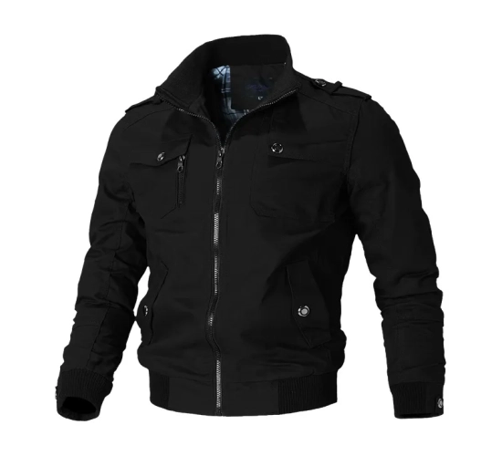 Men's Stylish Windbreaker: Stand Collar Slim Fit Military Jacket for Spring and Autumn