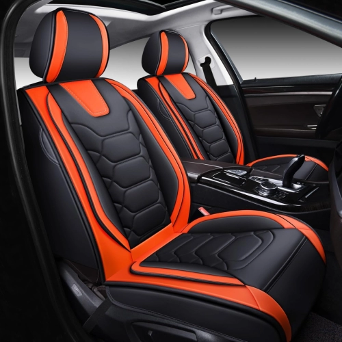 Universal Premium  Leather Car Seat Covers Full Set: Cushion Protectors and Accessories for Most Cars, SUVs, and Pick-ups