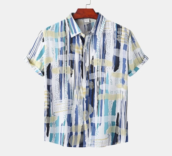 Embrace Summer Vibes: Men's Hawaiian Shirt with Loose and Breathable Design, Short Sleeves, Harajuku Slim Fit. Elevate Your Style with a Formal Yet Relaxed Top Featuring Vintage Floral Prints – A Perfect Blend of Comfort and Fashion."