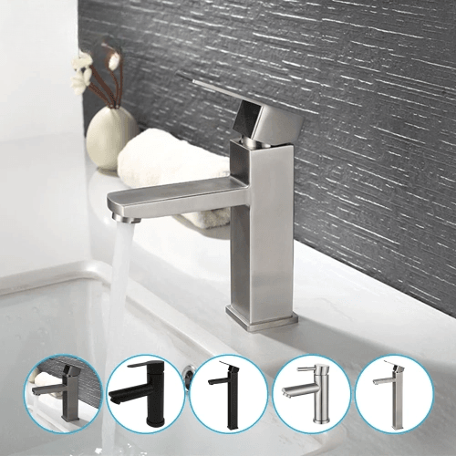 Matte Black Basin Sink Faucet: Deck Mounted Mixer Tap for Bathroom, Providing Hot and Cold Water for Lavatory Sink with a Stylish Design