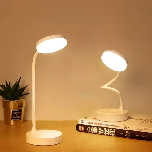 "LED Table Desk Lamps: USB Rechargeable, Eye Protection, Adjustable Learning Lights for Children's Bedroom Bedside, Ideal for Reading and Night Light"
