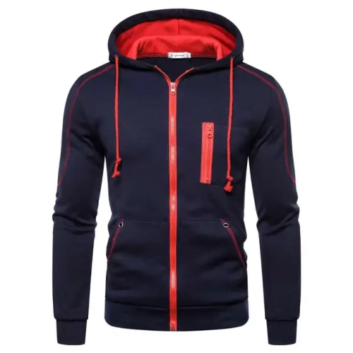 Men's Hoodie in Black, White, Army Green, and Red - Hooded with Color Block Fleece Design. Elevate Your Winter Wardrobe with Cool and Casual Hoodies Sweatshirts.