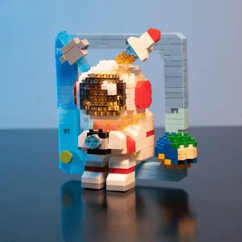 Micro Building Blocks Space Aerospace Series: Glowing Astronaut Figure With Light – DIY Bricks Set Toys for Children, a Unique Christmas Gift"