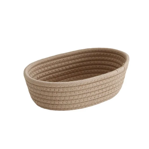 Nordic Woven Cotton Rope Organizers Stylish Storage for Desktop Sundries, Keys, and Cosmetics
