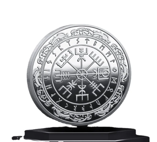Nordic Viking Coin Guidepost Compass - Commemorative Talisman Souvenir for Home Decor, Crafts, and Ornamentation