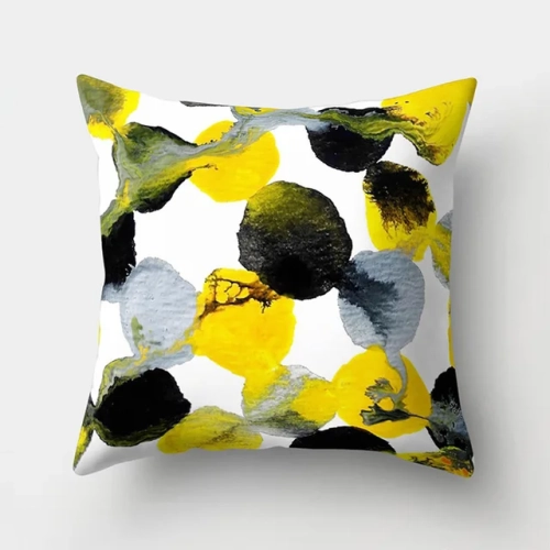 New Nordic Geometric Yellow Pillowcase: Decorative Cushion for Sofa, DIY Printed Pillow for Chair, Car Cushion - Christmas Home Decoration