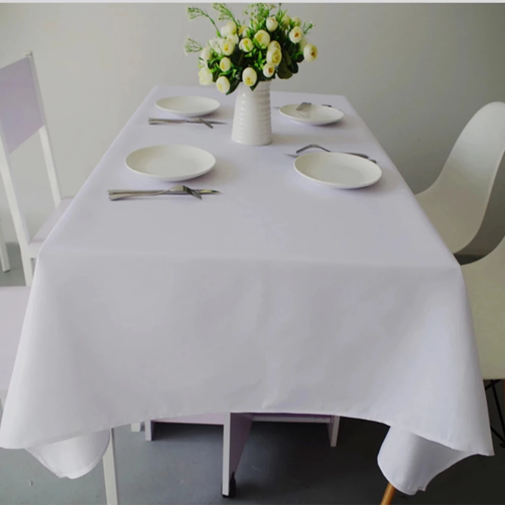 White Waterproof Tablecloth: Ideal for Weddings, Banquets, Hotels, Direct Sales, Oversized Podiums, Home Decor, and More