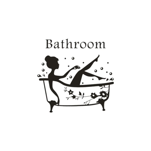 Enhance your bathroom, living room, or cabinet with these self-adhesive wall stickers. Beautify your space with stylish decals, including WC sign for doorways