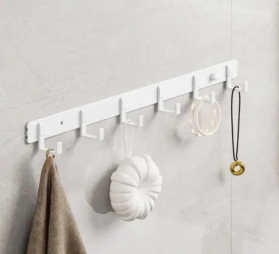 White Towel Hook: Stylish Bathroom, Bedroom, Living Room, or Kitchen Accessory for Clothes and Coats