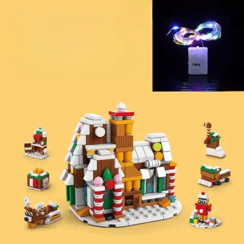 Upgraded Christmas Series Building Blocks Set With Light - Creative Winter Village House DIY Bricks Toys for Kids, Perfect Xmas Gift