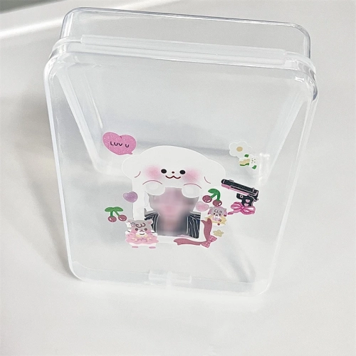 Clear Plastic Storage Box for Photocards: Small Card Storage Box with Desk Organizer Features, Ideal for Classifying and Organizing Stationery. Dimensions: 119cm.