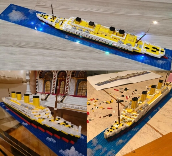1860-Piece RMS Titanic 3D Micro Building Blocks Model - Large Cruise Ship/Boat Collection DIY Toys for Children, Perfect Christmas Gift"