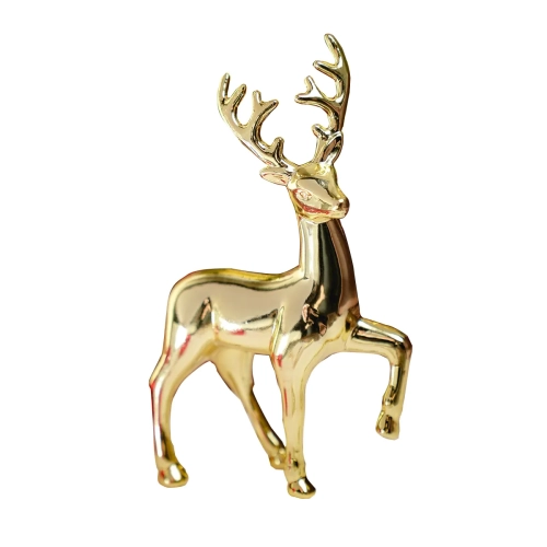 Gold deer statue: resin reindeer figurines for a luxurious living room. Ideal for Christmas decoration and tabletop ornaments in home decor
