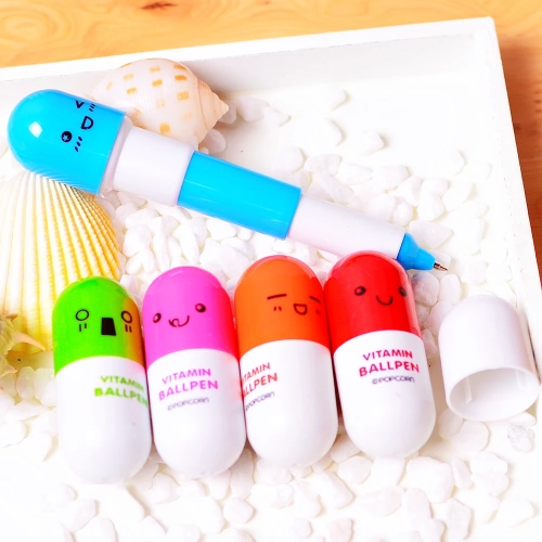 20Pcs Cartoon Retractable Pill Pens in 6 Colors - Fun Kids Party Supplies, Ideal for Boys and Girls Birthday Parties, Guest Gifts, Giveaways, and Pinata Fillers in a Gift Pack.