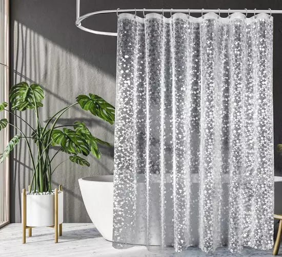 Elevate Bathroom with 3D Cobblestone Shower Curtain | Waterproof EVA