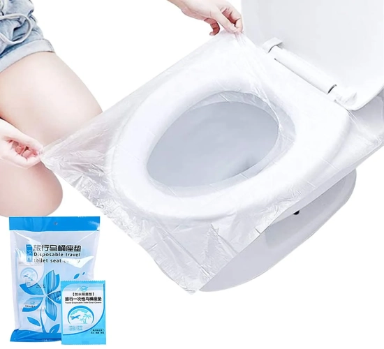 "Biodegradable Disposable Toilet Seat Covers Pack of 6/50, Portable and Safe Travel Bathroom Paper Pads, Eco-Friendly Bathroom Accessory.
