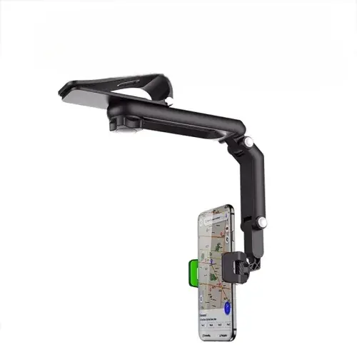 "Universal Car Sun Visor Phone Holder - 360° Rotation, Navigation Mount Stand with Clip Bracket for Mobile Phones"