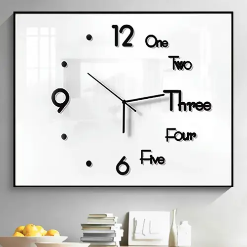 Frameless 3D Wall Clock: Adhesive Stickers for Home Decor