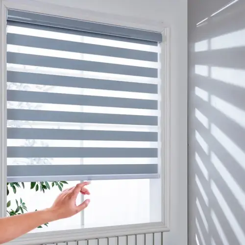 Cordless Zebra Blinds: Day-Night Dual Layer Roller Shades