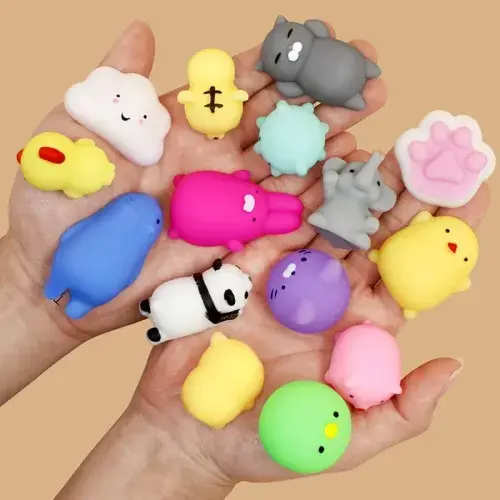 Kawaii Animal Mochi Squishies - Antistress Ball Squeeze Toys for Kids, Ideal Party Favors and Stress Relief, Perfect Birthday Gift.