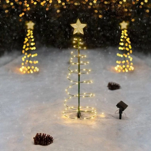 Solar-Powered LED Christmas Tree Lights: Outdoor Waterproof Decor for New Year 2023 in the Garden