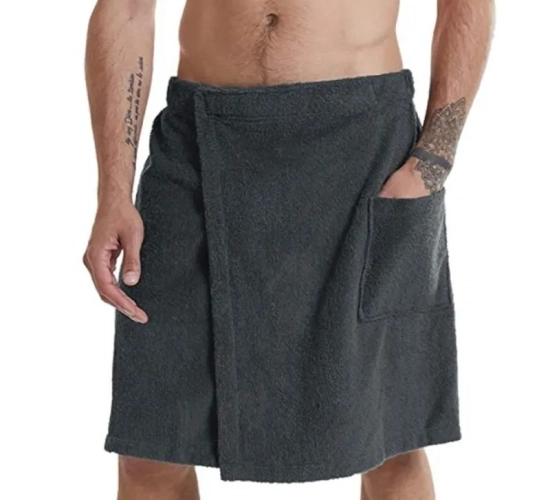 Arrival Bath Towel Set with Wearable Design and Magic Tape Pocket - Perfect for Men in Shower Rooms or Bathhouses.