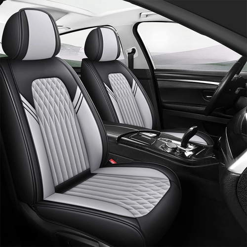 Luxury PU Leather Car Seat Covers for 5 Seats: Complete Set with Front and Rear Seat Protectors by SanQing