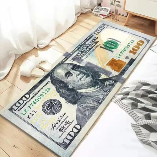 Innovative 3D USA Dollar Carpet for Living Room, Area Rug, Bedside, Hallway, or Kids' Bedroom. Stylish Home Decoration Floor Mat