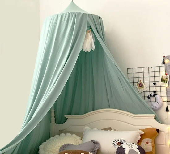 Kids Mosquito Net: Baby Crib Curtain Hanging Tent for Home Decoration in Living Room or Bedroom. Enhance Corner Bed Decor for a Girl's Princess Themed Mosquito Net.