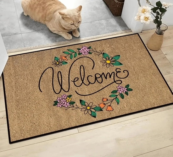Soft Crystal Velvet Door Mat Non-Slip, Absorbent, and Machine Washable Bathroom and Balcony Mat