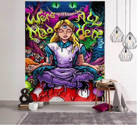 Anime Girl Tapestry Wall Hanging: Magic, Science Fiction, Bohemian, Hippie Tapestries for Room, Dormitory, Art, and Home Decor