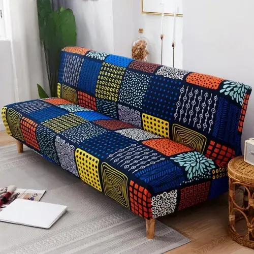 "Sofa Bed Cover Without Armrest: Folding, Elastic Sofa Covers for Living Room - Couch Covers for Sofas"