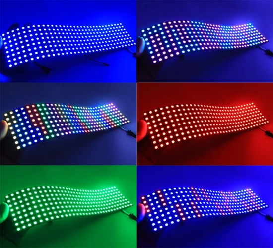 RGB LED Digital Flexible Individually Addressable Panel Light - WS2812B 8x8 16x16 8x32 Module Matrix Screen DC5V