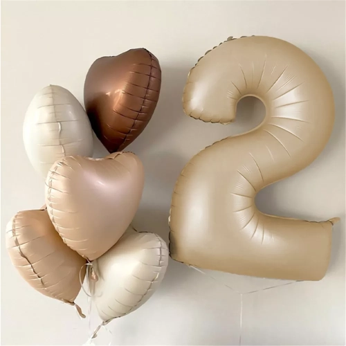 Cream Number Balloons 1-9 - 32/40 Inches, Large Digital Foil Helium Balloons for Birthday, Wedding, Girl, Kids, and Adult Party Decorations