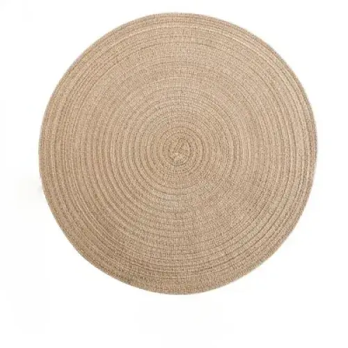 Set of 6 Woven Ramie Round Table Mats: Non-Slip Placemats for Dining Tables, Anti-Slip Tableware Bowl Pads, Kitchen Drink Cup Coasters