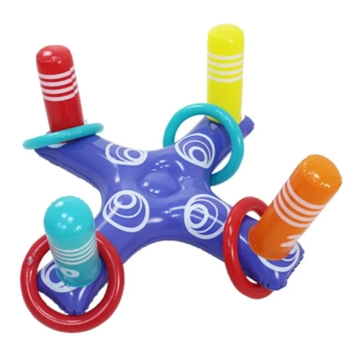 Outdoor Summer Fun Inflatable Ring Toss Pool Game Toy, Perfect for Kids at the Pool or Beach.