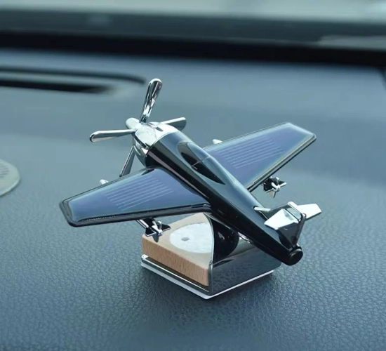 Car Air Freshener: Solar Aircraft Decoration, Mini Car Perfume with Fragrance, Airplane Ornament for Car Accessories.