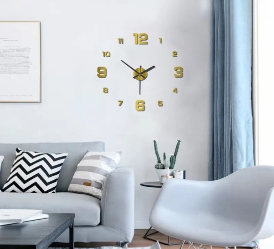 Creative Frameless DIY Wall Clock - Decorative Wall Decal for Home, Silent Clock Perfect for Living Room, Office, and Wall Decoration"