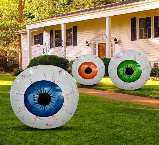 55CM/22Inch Halloween Horror Balloon 4D Inflatable Eyeball for Halloween Theme Parties, Home Decor, and Horror Props.