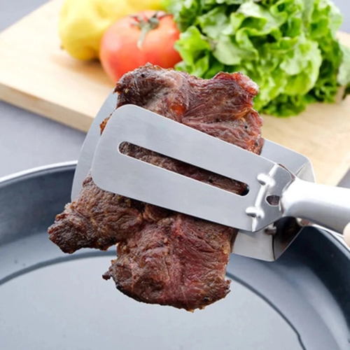 Multifunctional Steel Frying Clip: Perfect for Steak, BBQ, Fish, and Bread - Essential Kitchen Tool for Your Household