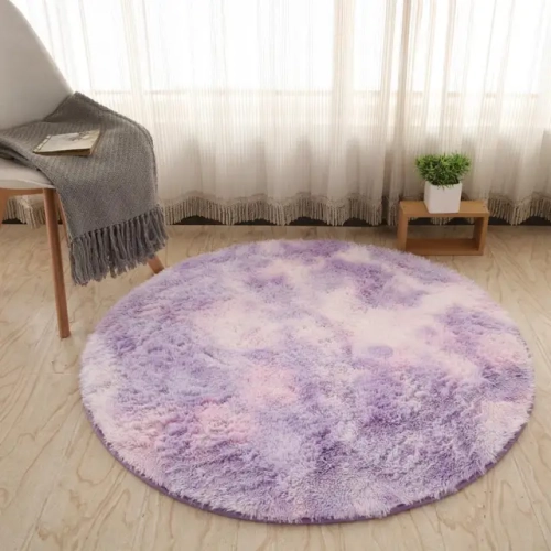 Christmas-themed Round Area Rug for Living Room, Soft Home Decor for Bedroom and Kid's Room. Plush Decoration with a Thicker Pile Rug, perfect for Salon ambiance.