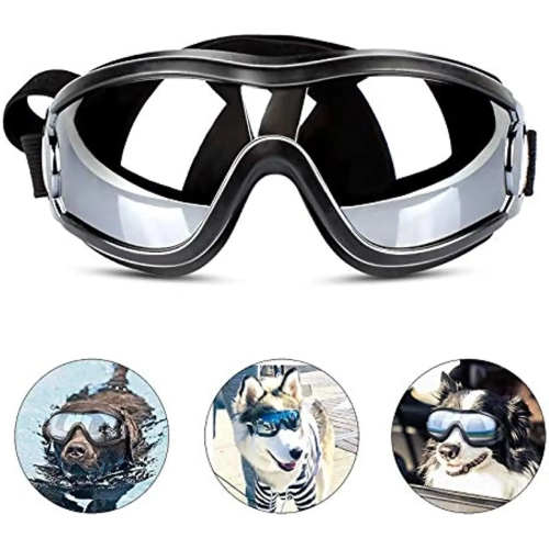Dog Sunglasses: Adjustable Strap Goggles for Travel and Skiing, Anti-Fog Dog Snow Goggles, Pet Eyewear Suitable for Medium to Large Dogs