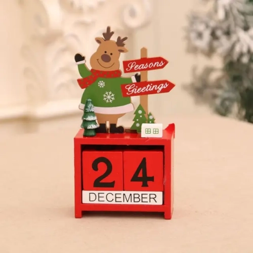 Wooden Christmas Calendar Ornaments in a Box: Thoughtful Gifts for the Festive Season, Ideal for Window Displays and Tabletop Ornaments