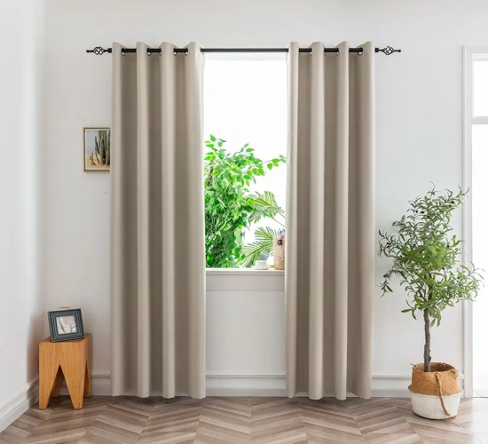 Complete Darkness in Style: Thermal Insulated Grommet Blackout Curtains with Black Backing for Bedroom and Living Room
