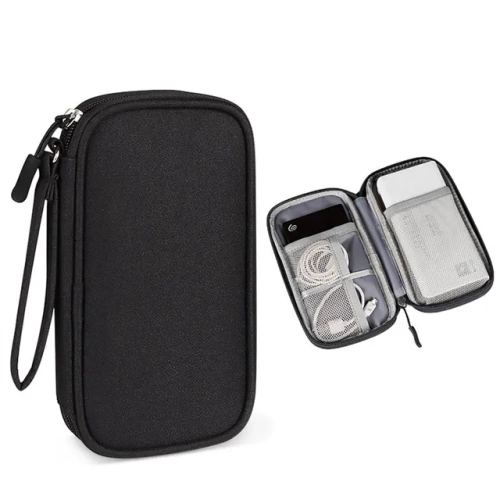 Travel Organizer: Portable, Waterproof, Single-Layer Storage Bag for Electronics Accessories, Cables, Hard Disk, and Power Bank.