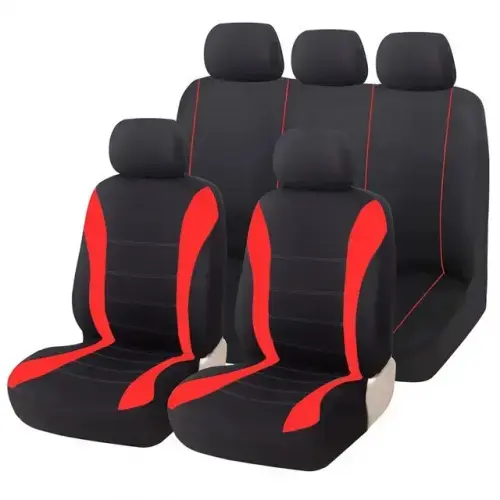 Universal Full Set Car Seat Covers: Breathable Fabric Interior Accessories for Lada Priora, Renault Logan, Trucks, and SUVs