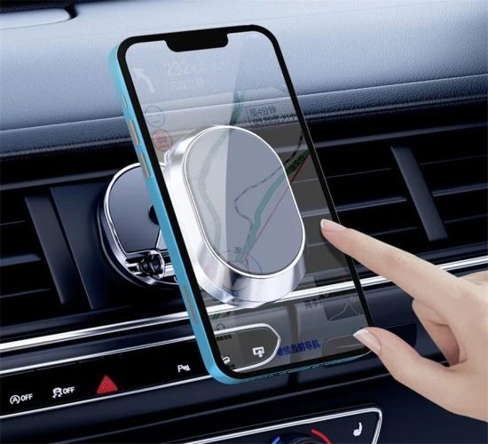 1080 Rotatable Magnetic Car Phone Holder - Foldable Bracket for iPhone, Samsung, Xiaomi, and GPS Support
