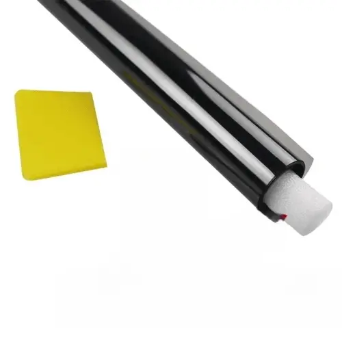Black Car Window Tinting Film - VLT (Visible Light Transmission) for Home Window Glass, serving as a Solar UV Protector Sticker Film. Includes a Pearl Cotton Stick Box for convenient application.