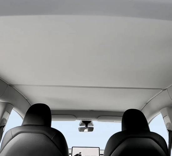 Sunroof Sunshade for Tesla Model 3 Y 2021-2023: Upgraded Ice Cloth with Buckle Design for Front and Rear Skylights, Sun Shades for Glass Roof.