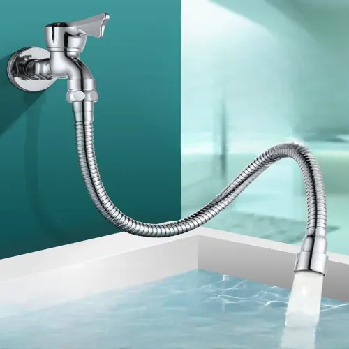"Stainless Steel 360° Universal Faucet Extender: Anti-Splash Head Nozzle, Bendable Sink Extension Hose - Kitchen Accessories"